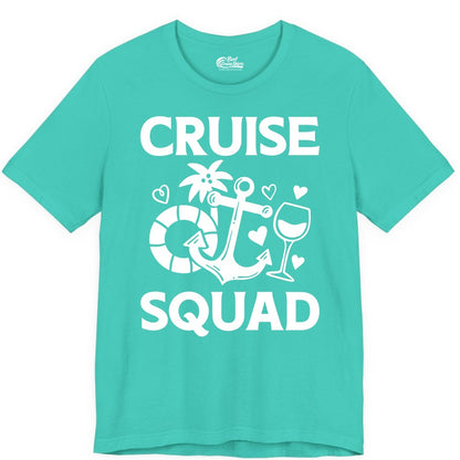 Cruise Squad Shirt - Funny Cruise Group Shirt for Vacation Parties (Premium Tee) in Teal - Cruise Squad Shirt - Fun Nautical Anchor Wine Glass Group Party Tee