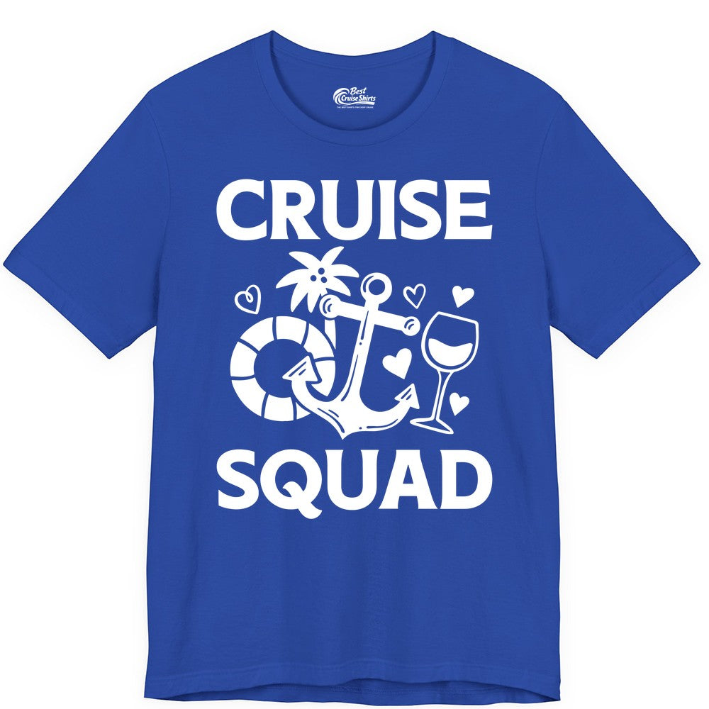 Cruise Squad Shirt - Funny Cruise Group Shirt for Vacation Parties (Premium Tee) in True Royal - Cruise Squad Shirt - Fun Nautical Anchor Wine Glass Group Party Tee