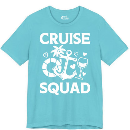 Cruise Squad Shirt - Funny Cruise Group Shirt for Vacation Parties (Premium Tee) in Turquoise - Cruise Squad Shirt - Fun Nautical Anchor Wine Glass Group Party Tee