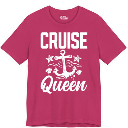 Cruise Queen Shirt - Nautical Anchor & Starfish Fun Cruise Shirt (Premium Tee) in Berry - Cruise Queen Shirt - Nautical Anchor and Starfish Graphic Tee