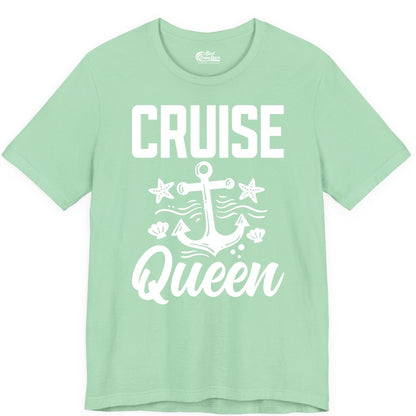 Cruise Queen Shirt - Nautical Anchor & Starfish Fun Cruise Shirt (Premium Tee) in Mint - Cruise Queen Shirt - Nautical Anchor and Starfish Graphic Tee