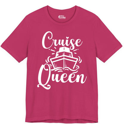 Cruise Queen Shirt - Girls Cruise Top for Nautical Vacations & Trips (Premium Tee) in Berry - Cruise Queen Shirt - Nautical Ladies Getaway Bold Cruise Ship Design