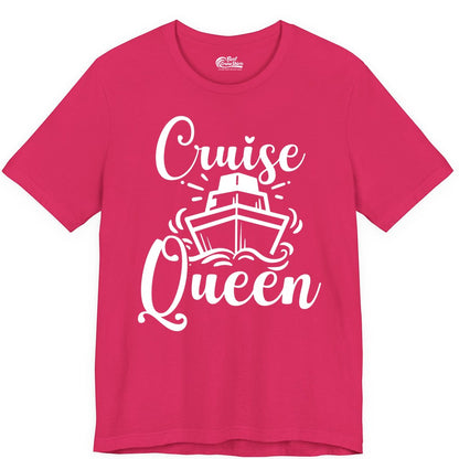 Cruise Queen Shirt - Girls Cruise Top for Nautical Vacations & Trips (Premium Tee) in Fuchsia - Cruise Queen Shirt - Nautical Ladies Getaway Bold Cruise Ship Design