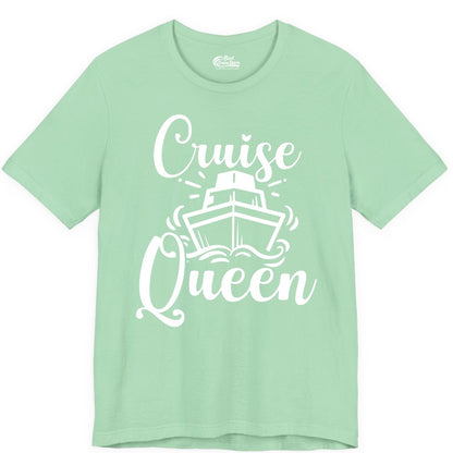 Cruise Queen Shirt - Girls Cruise Top for Nautical Vacations & Trips (Premium Tee) in Mint - Cruise Queen Shirt - Nautical Ladies Getaway Bold Cruise Ship Design