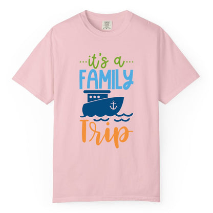 Family Cruise Shirts - Fun Matching Outfits for Family Trip Cruise (Comfort Color) in Blossom - Family Cruise Trip Matching Shirts - Fun Ship Illustration Design