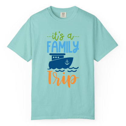 Family Cruise Shirts - Fun Matching Outfits for Family Trip Cruise (Comfort Color) in Chalky Mint - Family Cruise Trip Matching Shirts - Fun Ship Illustration Design
