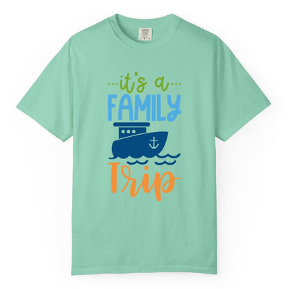 Family Cruise Shirts - Fun Matching Outfits for Family Trip Cruise (Comfort Color) in Island Reef - Family Cruise Trip Matching Shirts - Fun Ship Illustration Design