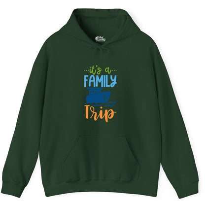 Family Cruise Shirts - Fun Matching Outfits for Family Trip Cruise (Hoodie) in Forest Green - Family Cruise Trip Matching Shirts - Fun Ship Illustration Design