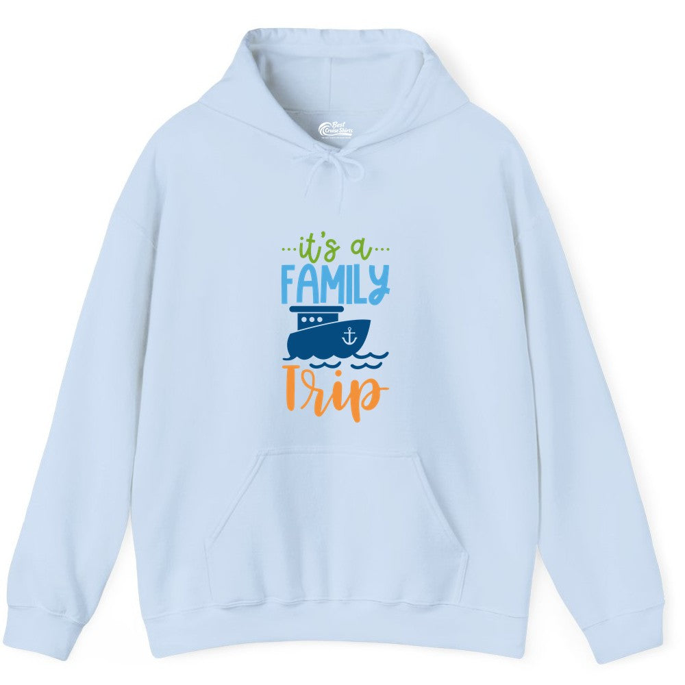 Family Cruise Shirts - Fun Matching Outfits for Family Trip Cruise (Hoodie) in Light Blue - Family Cruise Trip Matching Shirts - Fun Ship Illustration Design