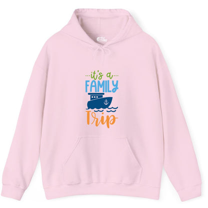 Family Cruise Shirts - Fun Matching Outfits for Family Trip Cruise (Hoodie) in Light Pink - Family Cruise Trip Matching Shirts - Fun Ship Illustration Design