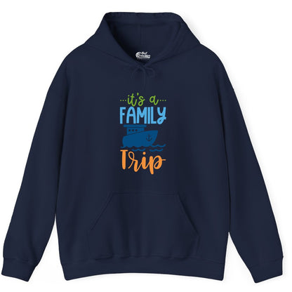 Family Cruise Shirts - Fun Matching Outfits for Family Trip Cruise (Hoodie) in Navy - Family Cruise Trip Matching Shirts - Fun Ship Illustration Design