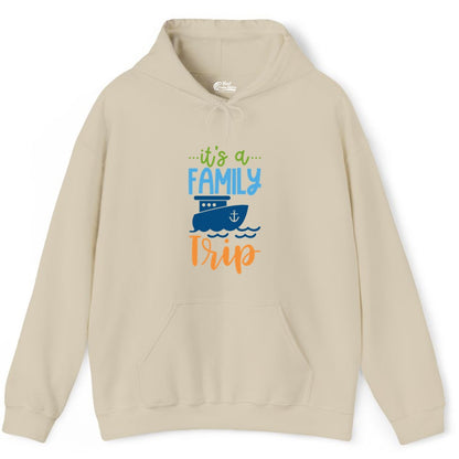 Family Cruise Shirts - Fun Matching Outfits for Family Trip Cruise (Hoodie) in Sand - Family Cruise Trip Matching Shirts - Fun Ship Illustration Design