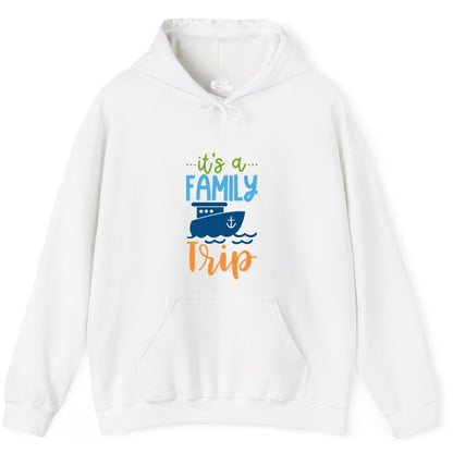Family Cruise Shirts - Fun Matching Outfits for Family Trip Cruise (Hoodie) in White - Family Cruise Trip Matching Shirts - Fun Ship Illustration Design