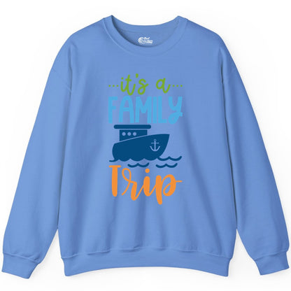 Family Cruise Shirts - Fun Matching Outfits for Family Trip Cruise (Sweatshirt) in Carolina Blue - Family Cruise Trip Matching Shirts - Fun Ship Illustration Design