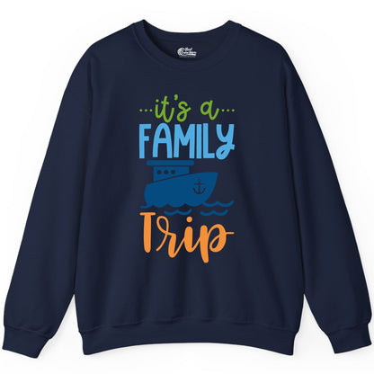 Family Cruise Shirts - Fun Matching Outfits for Family Trip Cruise (Sweatshirt) in Navy - Family Cruise Trip Matching Shirts - Fun Ship Illustration Design