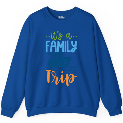 Family Cruise Shirts - Fun Matching Outfits for Family Trip Cruise (Sweatshirt) in Royal - Family Cruise Trip Matching Shirts - Fun Ship Illustration Design
