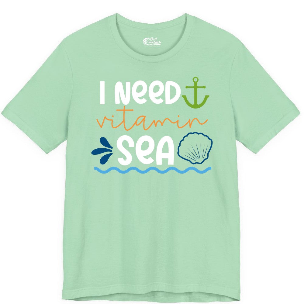 I Need Vitamin Sea Shirt - Nautical Beach Lover Summer Apparel (Premium Tee) in Mint - I Need Vitamin Sea Shirt - Nautical Beach Lover Summer Graphic Tee