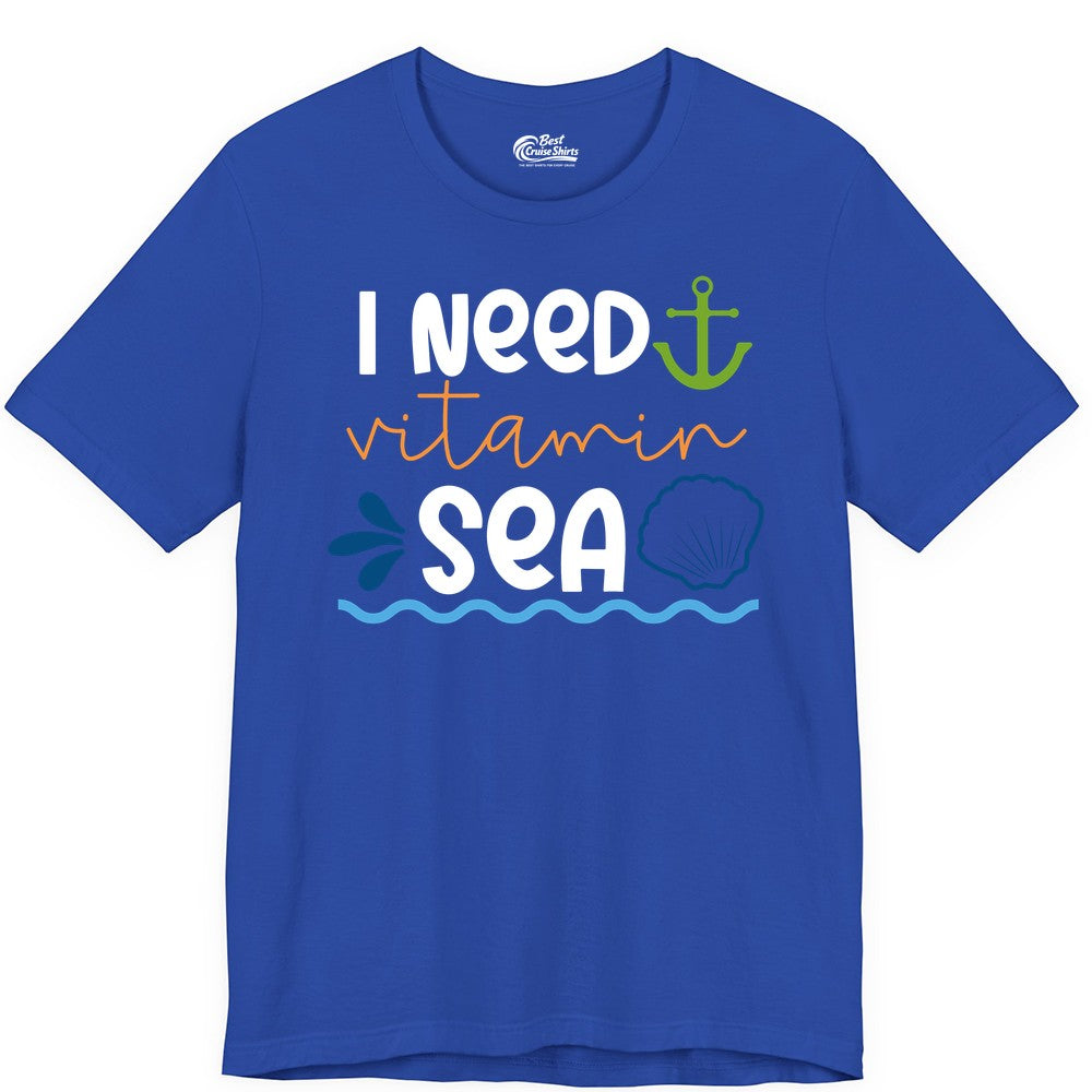 I Need Vitamin Sea Shirt - Nautical Beach Lover Summer Apparel (Premium Tee) in True Royal - I Need Vitamin Sea Shirt - Nautical Beach Lover Summer Graphic Tee