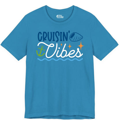 Cruisin Vibes Shirt - Nautical Cruise Apparel for Vacation Getaways (Premium Tee) in Aqua - Cruisin Vibes Shirt - Playful Nautical Cruise Vacation Design
