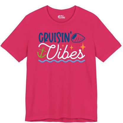 Cruisin Vibes Shirt - Nautical Cruise Apparel for Vacation Getaways (Premium Tee) in Fuchsia - Cruisin Vibes Shirt - Playful Nautical Cruise Vacation Design