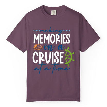 Making Memories Cruise Shirt - Nautical Cruise Vacation Apparel (Comfort Color) in Berry - Making Memories on a Cruise Nautical Family Vacation Shirt