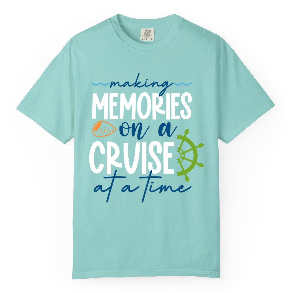 Making Memories Cruise Shirt - Nautical Cruise Vacation Apparel (Comfort Color) in Chalky Mint - Making Memories on a Cruise Nautical Family Vacation Shirt