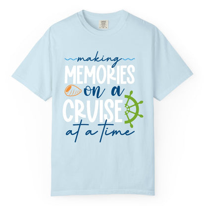 Making Memories Cruise Shirt - Nautical Cruise Vacation Apparel (Comfort Color) in Chambray - Making Memories on a Cruise Nautical Family Vacation Shirt