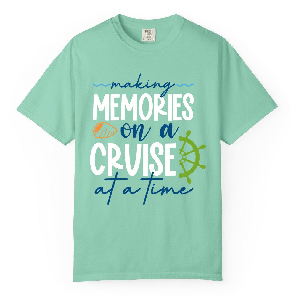 Making Memories Cruise Shirt - Nautical Cruise Vacation Apparel (Comfort Color) in Island Reef - Making Memories on a Cruise Nautical Family Vacation Shirt