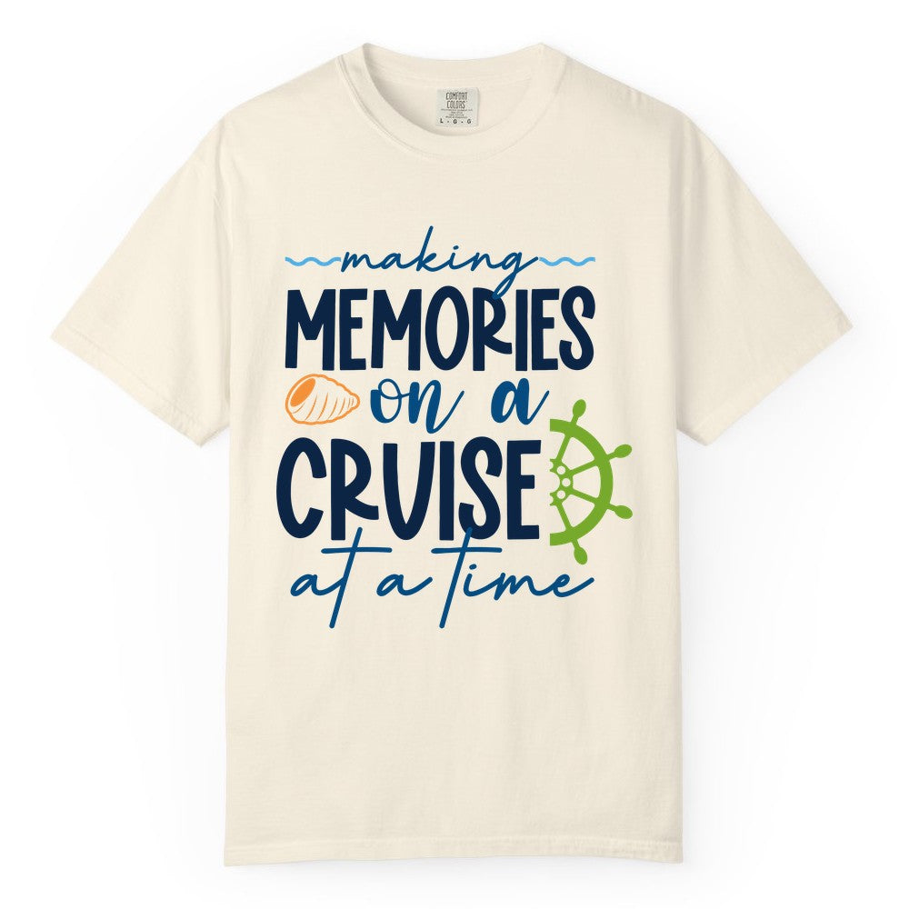 Making Memories Cruise Shirt - Nautical Cruise Vacation Apparel (Comfort Color) in Ivory - Making Memories on a Cruise Nautical Family Vacation Shirt