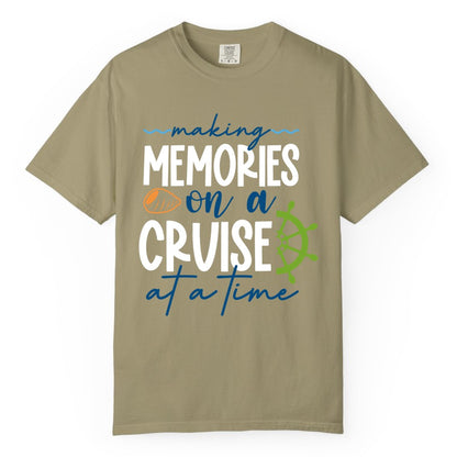 Making Memories Cruise Shirt - Nautical Cruise Vacation Apparel (Comfort Color) in Khaki - Making Memories on a Cruise Nautical Family Vacation Shirt
