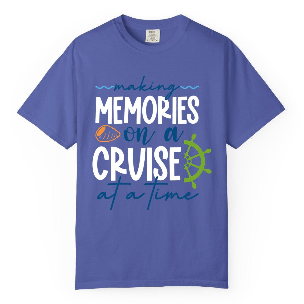 Making Memories Cruise Shirt - Nautical Cruise Vacation Apparel (Comfort Color) in Periwinkle - Making Memories on a Cruise Nautical Family Vacation Shirt