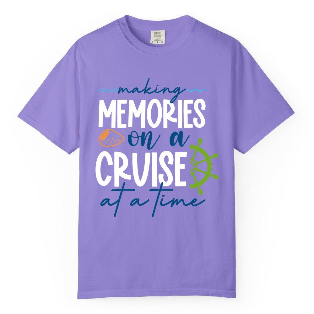 Making Memories Cruise Shirt - Nautical Cruise Vacation Apparel (Comfort Color) in Violet - Making Memories on a Cruise Nautical Family Vacation Shirt