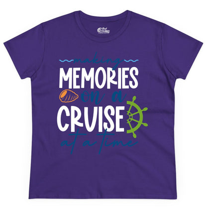 Making Memories Cruise Shirt - Nautical Cruise Vacation Apparel (Ladies Tee) in Purple - Making Memories on a Cruise Nautical Family Vacation Shirt