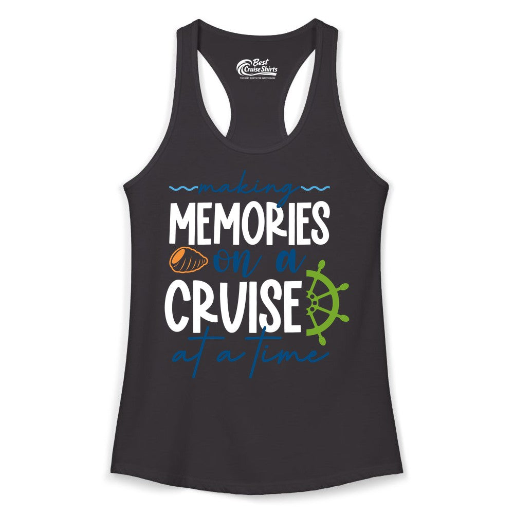 Making Memories Cruise Shirt - Nautical Cruise Vacation Apparel (Ladies Tank) in Black - Making Memories on a Cruise Nautical Family Vacation Shirt