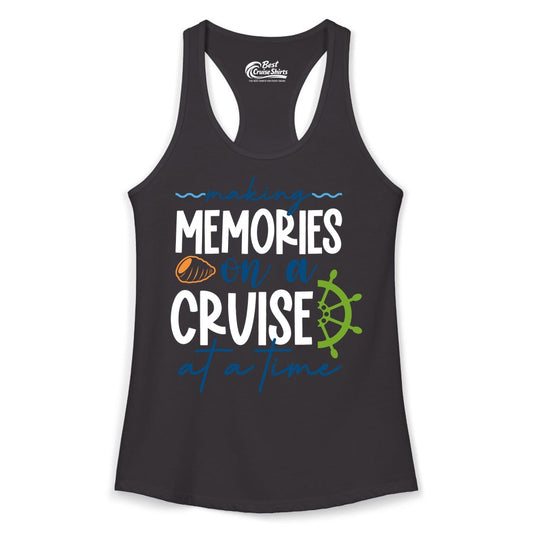 Making Memories Cruise Shirt - Nautical Cruise Vacation Apparel (Ladies Tank) in Black - Making Memories on a Cruise Nautical Family Vacation Shirt