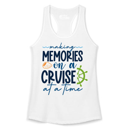 Making Memories Cruise Shirt - Nautical Cruise Vacation Apparel (Ladies Tank) in White - Making Memories on a Cruise Nautical Family Vacation Shirt