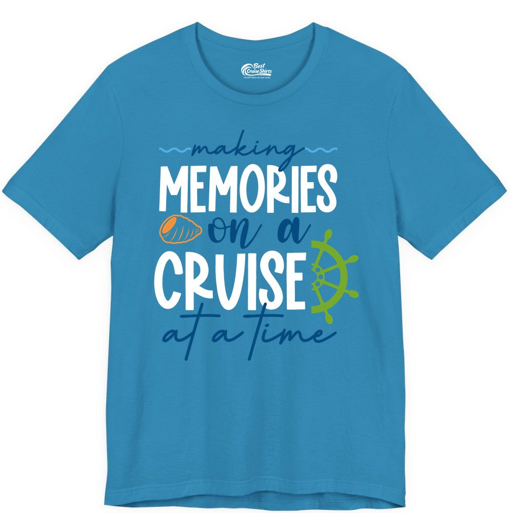 Making Memories Cruise Shirt - Nautical Cruise Vacation Apparel (Premium Tee) in Aqua - Making Memories on a Cruise Nautical Family Vacation Shirt