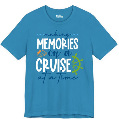Making Memories Cruise Shirt - Nautical Cruise Vacation Apparel (Premium Tee) in Aqua - Making Memories on a Cruise Nautical Family Vacation Shirt