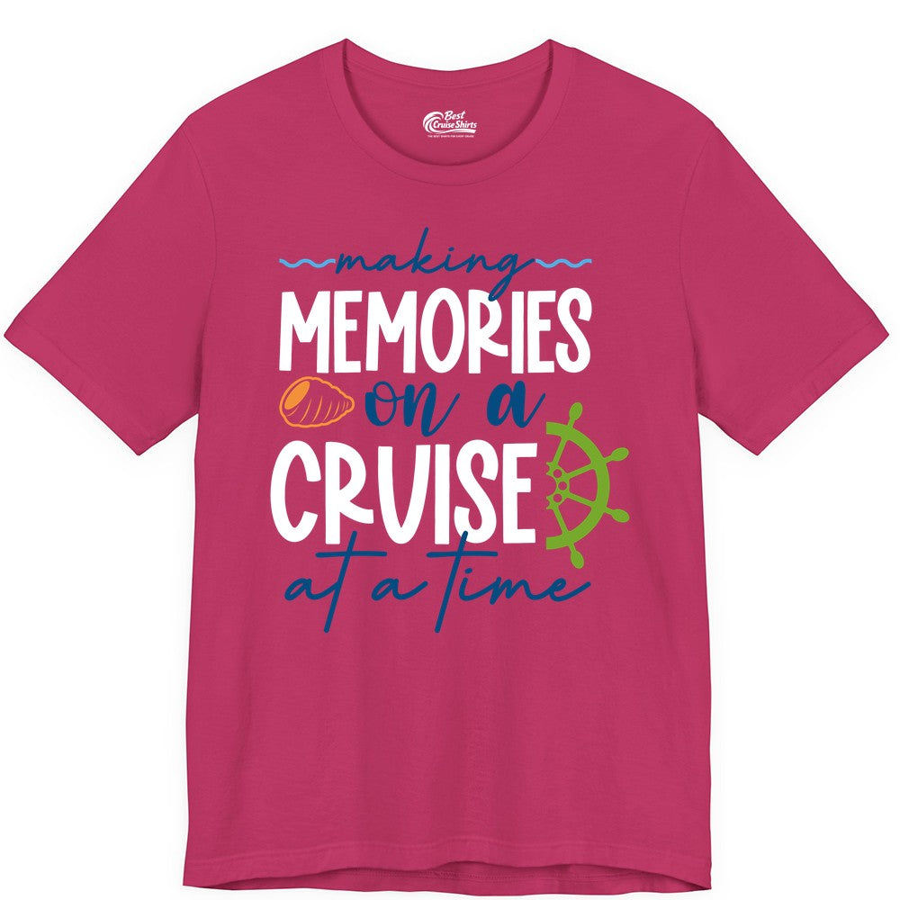 Making Memories Cruise Shirt - Nautical Cruise Vacation Apparel (Premium Tee) in Berry - Making Memories on a Cruise Nautical Family Vacation Shirt