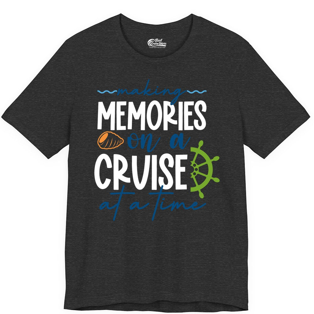 Making Memories Cruise Shirt - Nautical Cruise Vacation Apparel (Premium Tee) in Dark Grey Heather - Making Memories on a Cruise Nautical Family Vacation Shirt
