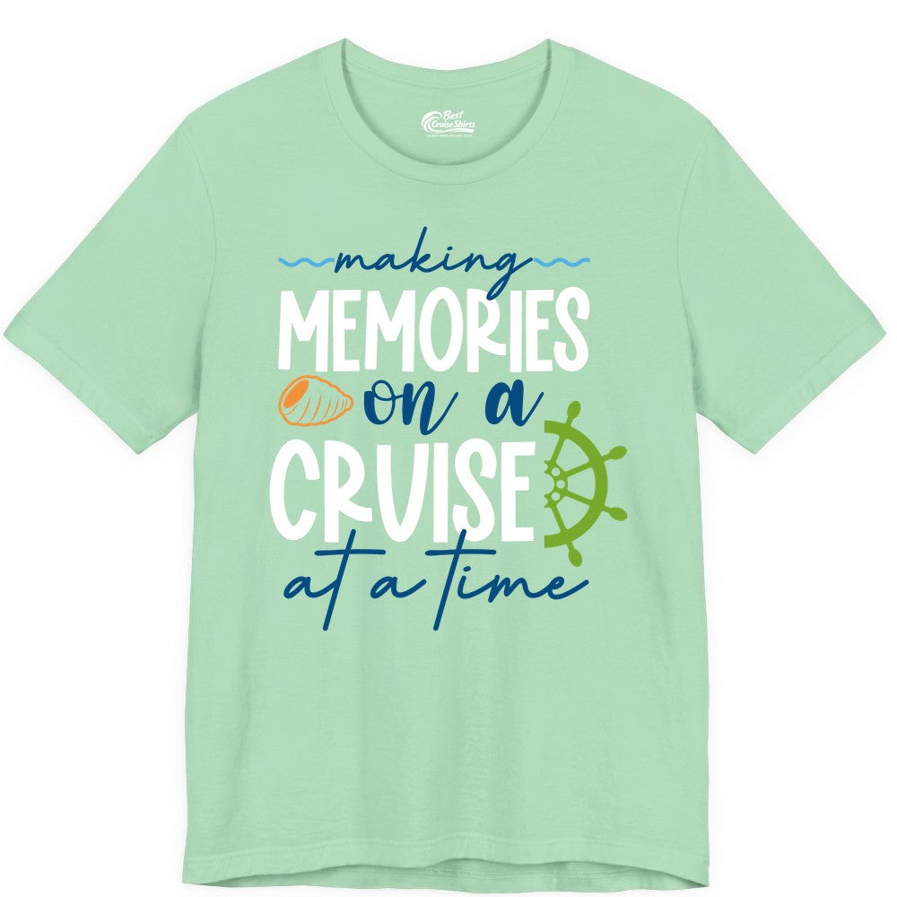 Making Memories Cruise Shirt - Nautical Cruise Vacation Apparel (Premium Tee) in Mint - Making Memories on a Cruise Nautical Family Vacation Shirt