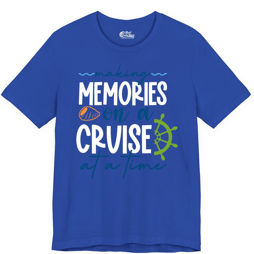 Making Memories Cruise Shirt - Nautical Cruise Vacation Apparel (Premium Tee) in True Royal - Making Memories on a Cruise Nautical Family Vacation Shirt