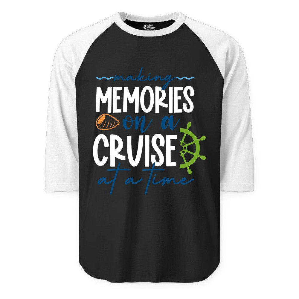 Making Memories Cruise Shirt - Nautical Cruise Vacation Apparel (Raglan) in BlackWhite - Making Memories on a Cruise Nautical Family Vacation Shirt