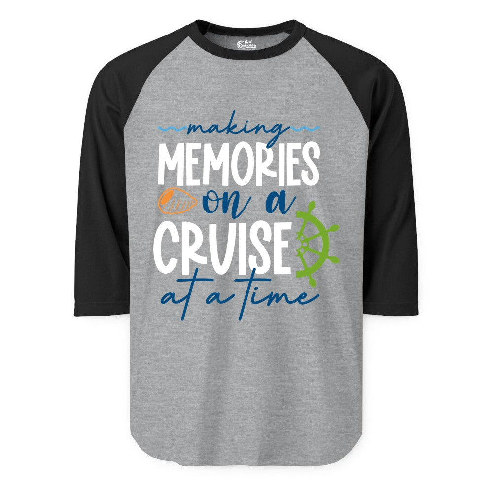 Making Memories Cruise Shirt - Nautical Cruise Vacation Apparel (Raglan) in Heather GreyBlack - Making Memories on a Cruise Nautical Family Vacation Shirt