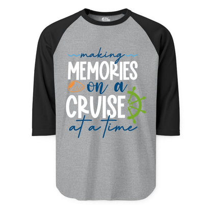 Making Memories Cruise Shirt - Nautical Cruise Vacation Apparel (Raglan) in Heather GreyBlack - Making Memories on a Cruise Nautical Family Vacation Shirt