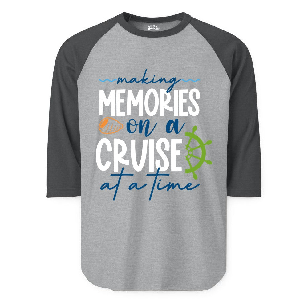 Making Memories Cruise Shirt - Nautical Cruise Vacation Apparel (Raglan) in Heather GreyHeather Charcoal - Making Memories on a Cruise Nautical Family Vacation Shirt