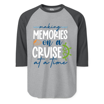 Making Memories Cruise Shirt - Nautical Cruise Vacation Apparel (Raglan) in Heather GreyHeather Charcoal - Making Memories on a Cruise Nautical Family Vacation Shirt