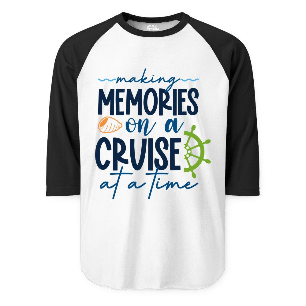 Making Memories Cruise Shirt - Nautical Cruise Vacation Apparel (Raglan) in WhiteBlack - Making Memories on a Cruise Nautical Family Vacation Shirt