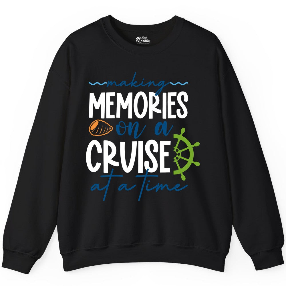 Making Memories Cruise Shirt - Nautical Cruise Vacation Apparel (Sweatshirt) in Black - Making Memories on a Cruise Nautical Family Vacation Shirt