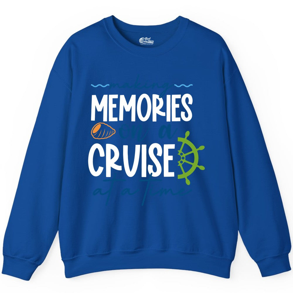 Making Memories Cruise Shirt - Nautical Cruise Vacation Apparel (Sweatshirt) in Royal - Making Memories on a Cruise Nautical Family Vacation Shirt